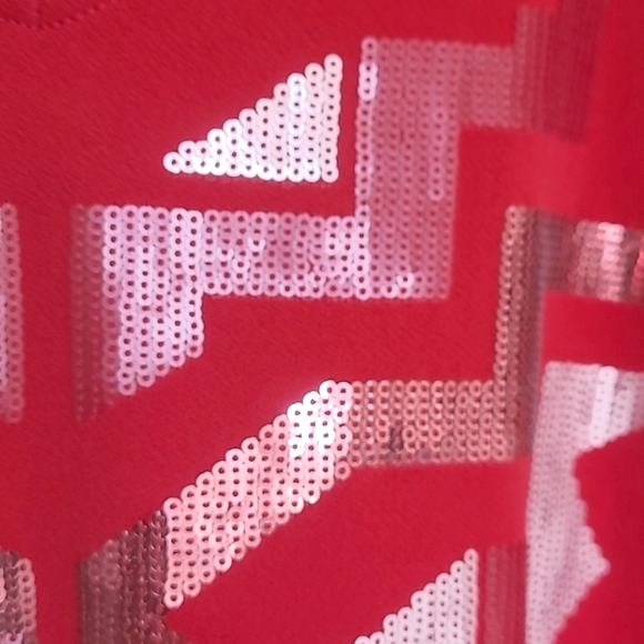 Express Sequin Aztec Art Deco Mini Slip Dress | Pink XS - Picture 5 of 11